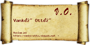 Vankó Ottó névjegykártya