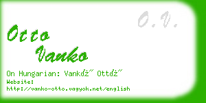 otto vanko business card